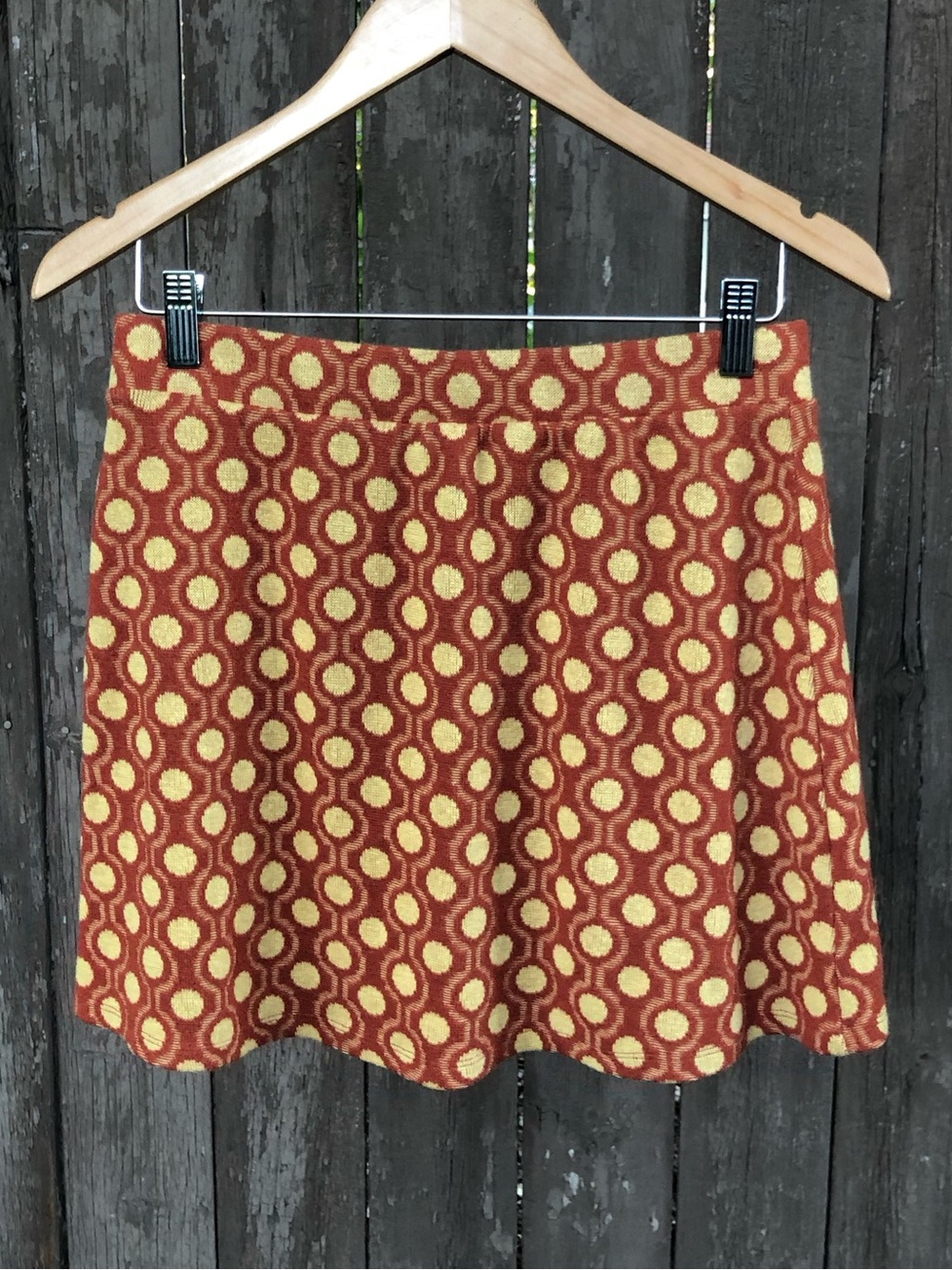 Zara Retro Mini Skirt with 70s Geometric Polka Dot Pattern